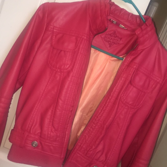 Pink leather jacket - Picture 1 of 5